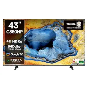 TOSHIBA 108 cm (43 inches) C350NP Series 4K Ultra HD Smart LED Google TV 43C350NP (Black)